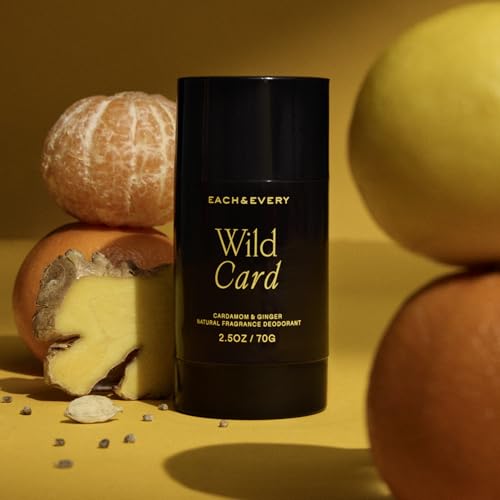 Image of Each & Every Natural Deodorant, EWG Verified & Vegan (2.5oz) | Cardamom & Ginger, Aluminum-Free Deodorant for Women & Men with 72-Hour Odor Protection, Baking Soda-Free Deodorant