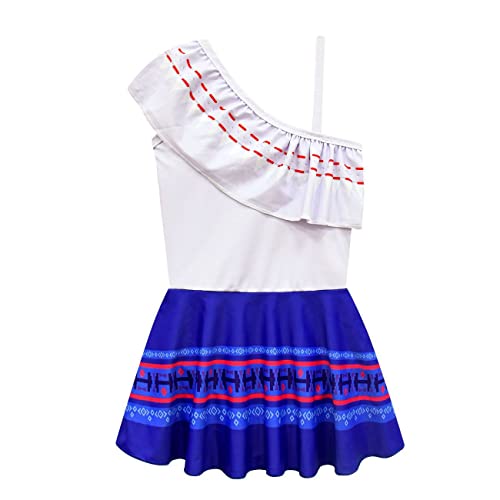 ND Girls Encanto Mirabel Swimsuit Luisa Isabela One Piece Bathing Suit Adjustable Strap Ruffle Swimwear2