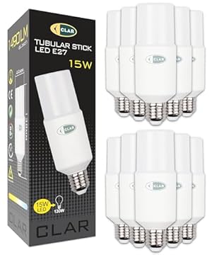 CLAR - Lampadine LED E27 Luce Naturale, Lampadina LED E27, Lampadina LED E27 Luce Naturale, Lampadine LED E27 4000K, E27 LED 4000K, Lampade LED E27, Lampadina LED E27, 15W (Pack 10)