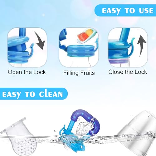 Image of GLUN Soft Silicone Baby Feeder, Food & Fruit Feeder for 3 to 12 Months, Pack of 4 BPA Free Anti Choking Fruit Pacifier, Teether for Infant