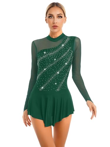 Costume danse de compétition en patchwork de paillettes ajusté