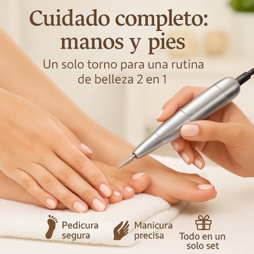 Torno de uñas profesional con pantalla LED para control preciso del limado 7