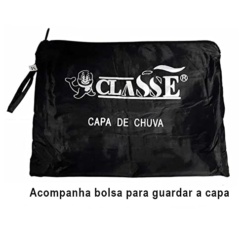 Capa de Chuva Motoqueiro Conjunto Jaqueta e Calça em Pvc com Faixas Refletivas e Capuz Impermeavel (