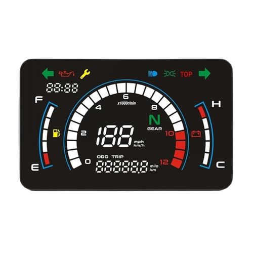 Compteur de vitesse universel moto étanche et réglable à rétroéclairage LED clair