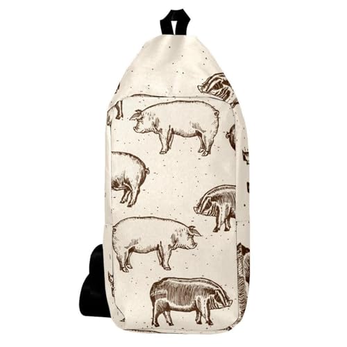 Sac à dos à bandoulière ergonomique et léger motif animal multicolore