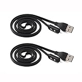 Pebble 2 Charger Cable, Threeeggs Replacement Charger Charging Cable Cord for Pebble 2 Smart Watch (Black - Pack of 2)