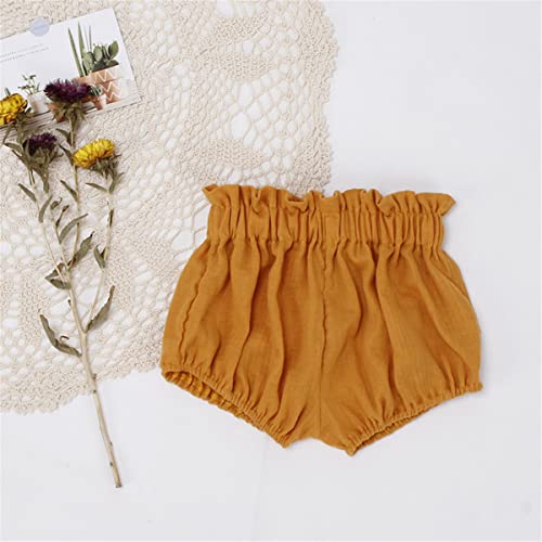 Image of 3 Pack of Little Baby Girls Boys Cotton Linen Blend Cute Bloomer Shorts