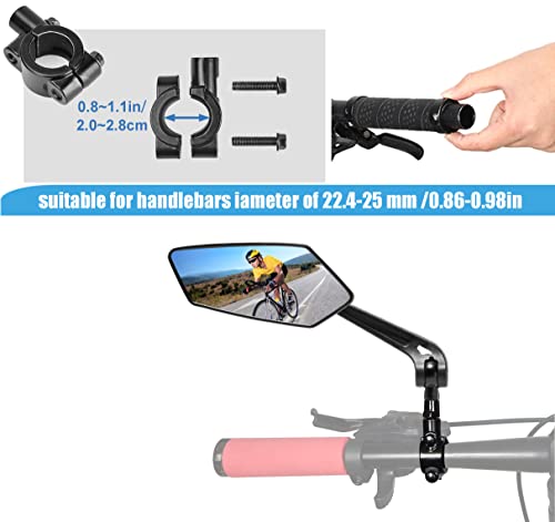 2 Pcs Bike Mirror , Bike Mirrors Handlebar Rear View Mirror, Adjustable Bicycle Mirrors For Handlebars, Hd Glass (Flat Mirror) Bike Side Mirrors For Mountain Road Bike Bicycle-Newlight66 #TOP3