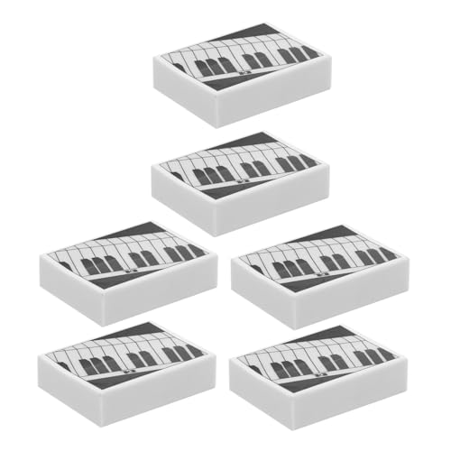 HAPINARY Piano Shaped Eraser Assortment for Students 6pcs Art Erasers for Drawing