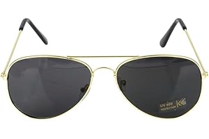 Top Gun Glasses for Men: Dark Gold or Silver Rimmed Aviator Sunglasses
