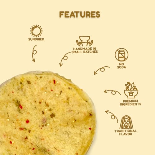 Image of Being Bania Aloo Papad - 100% Natural | Banarasi Aloo Papad | 450Gm | Aloo Flavour Fryums | Indian Snack Papad