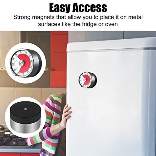 Queen King Kitchen Timer Magnetic,Visual Timer For Kids,60-Minute Visual Countdown Timer With Loud Alarm,Magnetic Back & Stainless Steel Face,Kitchen Timer Manual For Study,Cooking,Baking #TOP6