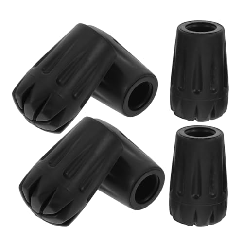 SEWOART 6pcs Trekking Pole Tip Set Walking Cane Tip Trekking Pole Feet Protectors Walking Stick Ferrules Hiking Pole Tips Trekking Pole Tip Cover Crutch Protective Tips Cane Feet Black