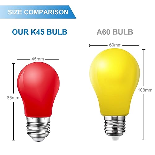 MZYOYO E27 Coloured Light Bulb,Edison Screw 2W Colour LED Light Bulbs,10 Watt Equivalent,for Fairy Lights Party Christmas Holiday,Red Yellow Blue Green Orange Pink Purple,AC230V,Pack of 14 - Image 4