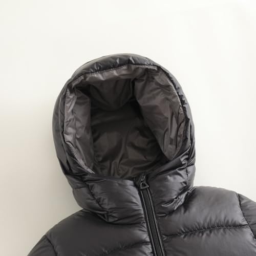 marc & janie Boys Girls Long Sleeve Hooded Down Jacket Solid Zipper Outerwear Ultralight Warm Tops 2136824