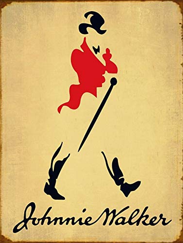 for Johnnie Walker Metal Tin Sign Decor Travel 8x12 inch