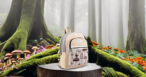 Hemp MINI backpack, Handmade & stylish Travel backpack with adjustable straps, Made by Nepali artist for adults4