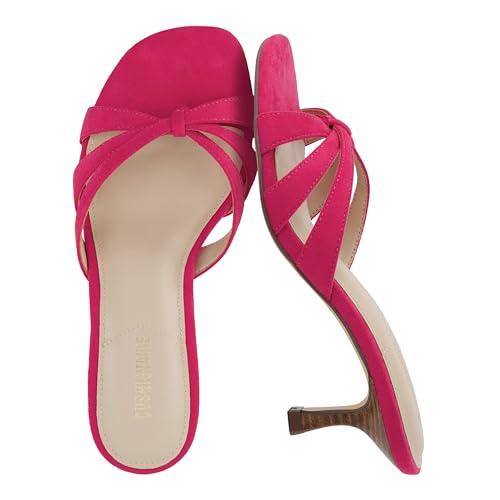 Sandales à talons bas CUSHIONAIRE Malta fuchsia en taille 8.5 pour femme