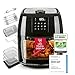 Produktbild GOURMETmaxx Digitale Heißluftfritteuse XXL - 9L Ofen | Airfryer mit Timerfunktion, Touchdisplay, Drehspieß, Schaschlikspießen | fettarm, energiesparend frittieren | 8 Programme, 1800 W