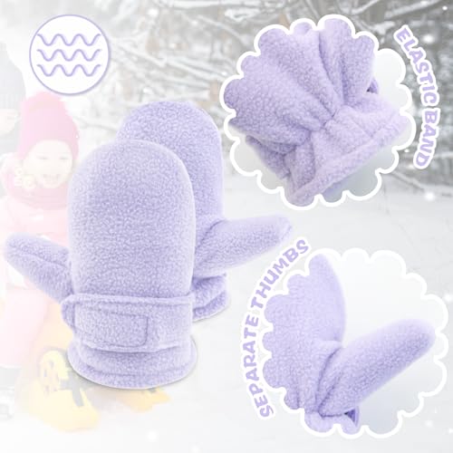 Image of BAVST Baby Toddler Winter Mittens Girls Warm Fleece Lined Gloves Kids Sherpa Lined Mittens for Boys