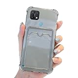 Miagon Wallet Case for OPPO Realme C21Y/C25Y,Credit Card Holder Slot Crystal Clear Soft Flexible TPU Shockproof Slim Cover Protective Silicone Bumper