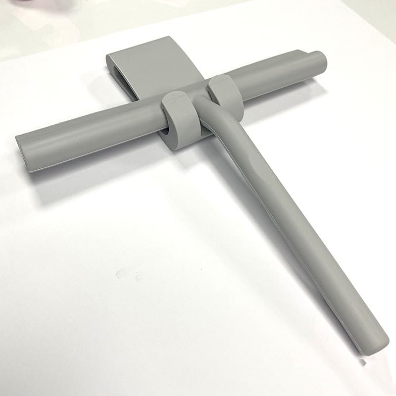 Lavavetri, tergivetro for doccia in silicone con manico lungo | Strumento multiuso for superfici di finestre, parabrezza, auto, specchi e bagni(Gray)