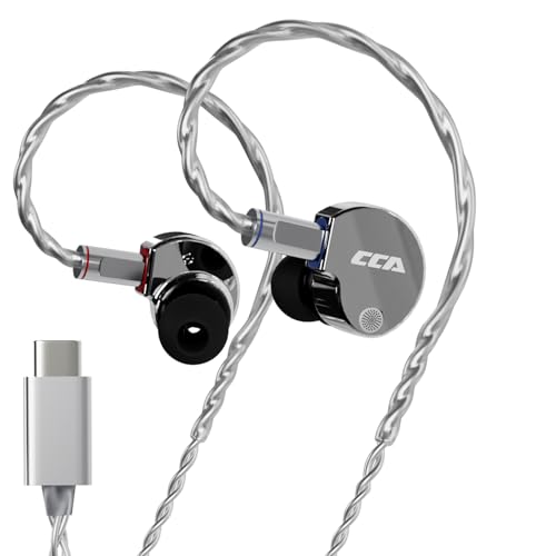 Image of CCA Phoenix in-Ear Monitor Headphones - Dual-Magnet Dynamic Driver IEM with HiFi Clear Sound & Deep Bass, Full-Metal Professional Gaming Earbuds for Musicians, Singers, and Audiophiles(USB C Plug)