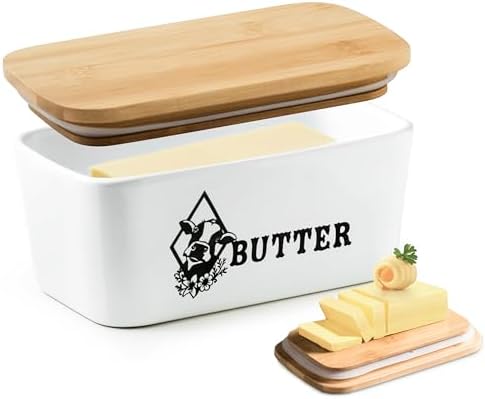 Large Butter Keeper with Wooden Lid