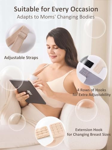 JOYNCLEON Pacote com 3 sutiãs de amamentação plus size para amamentação, sutiã para dormir na gravid