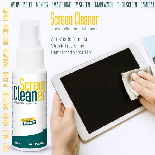 Invera SCREEN CLEANER Spray With Microfiber Cloth, Laptop Cleaner, Tv Screen Cleaner thumb #2