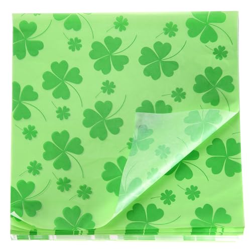 QUARKZMAN 200 Stück Wachspapierblätter 11,81 x 11,81 Vierblättriges Öl absorbierendes Trockenlebensmittel Verpackungspapier für Einlagen Picknickkorb Brot Hamburger Wrap Küche, Grün