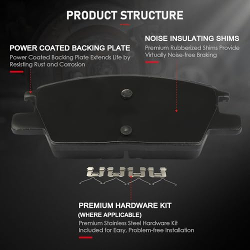 Image of cciyu D1913 Front Ceramic Brake Pads For Buick LaCrosse 17-19,For Buick Regal Sportback 18-20,For Buick Regal TourX 18-20,For Chevrolet Equinox 18-21 /For For Malibu 16-20,For GMC Terrain 18-20