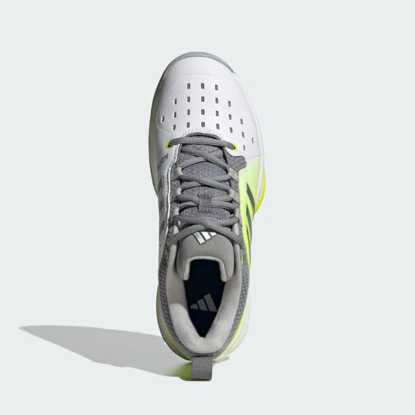 Adidas Women's Court Pickleball, White/Silver Metallic/Lucid Lemon, 6 by adidas - Used condition - Image 4