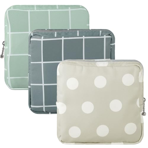 Image of Ymapinc 3Pcs Sanitary Napkin Storage Bag Period Bags for Teen Girls for School Period Pouch Portable Tampon Storage Pouch for Women Ladies with Zipper Feminine Necessities