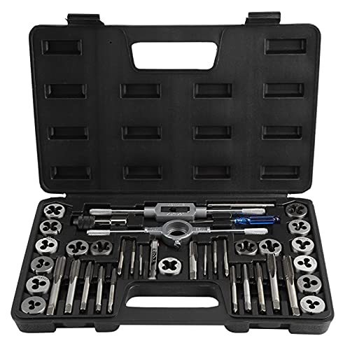 Cocoarm Gewindeschneider Set Gewindebohrerset Wasserhahnsatz Gewindeschneider 40-TLG M3-M12 Gewindeschneidsatz Gewindebohrer Werkzeug Fein Gewinde Stahlbohrer Handwerkzeuge
