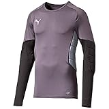 torwarttrikot mit polster Rundhalsausschnitt PUMA Herren, Torwartshirt GK Padded Shirt, Ebony-Black-Tradewinds, L