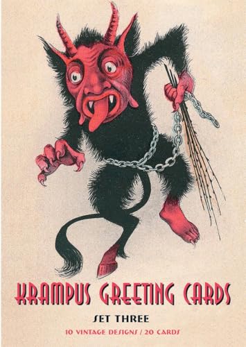 Krampus Greeting Cards Set Three: 20 Assorted Cards and 21 Envelopes in Deluxe Tin