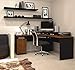 Bestar Hampton Wood Home Office Corner Computer Desk in Tuscany Brown