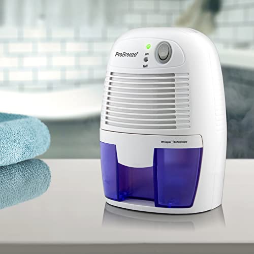 Pro Breeze® Osuszacz Powietrza Elektryczny Wilgoci Pleśni, Zbiornik 500 ml, Odwilżacz do Domu Łazienki Garażu Piwnicy, Mały Pochłaniacz dla Alergików Zwierząt Dzieci Niemowląt, 21 Watt