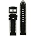 Panerai Style Watch Band Thick Leather Like Original Heavy IPB Black Plating Buckle Black 24 millimeter