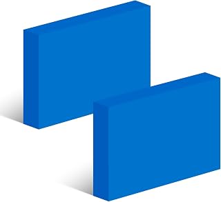 HDPE Block Plastic Sheet High Density Polyethylene Rectangular Solid Tapping Block High Density Sheet for DIY Projects (3/4 x 3 x 3-1/2'', 2 Pcs) Blue