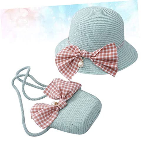 Sombrero de paja para playa HHRFCS: protección solar ligera con bolso infantil para niñas 7