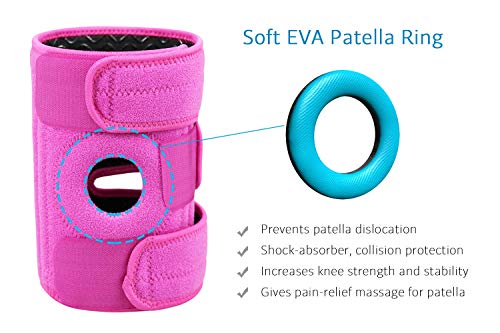 Beechamp Adjustable Neoprene Knee Support Kneecap Compression Sleeve Open Patella Brace (Pink) #TOP3