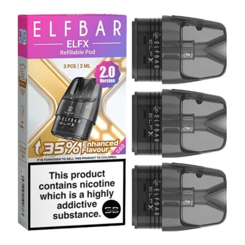 Elfx Pods (0.6) - 3 Pack - Compatible with Elfx Kit Elfx Pro Vape Kit - No Nicotine