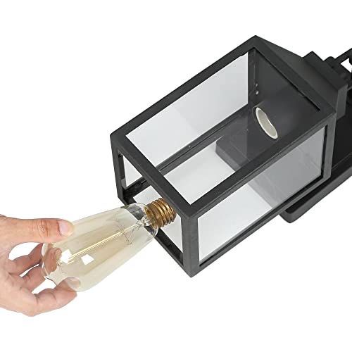 Black Farmhouse Outdoor Wall Lights, Exterior Anti-Rust Waterproof Wall Mount Sconce Lantern Light Fixture With Clear Glass Shade For Porch, Patio, Froot Door, Garage #TOP6