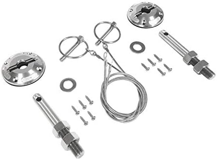 Stainless Steel Billet Aluminum Hood Pin Kit Compatible with 2015-2021 Ford Mustang, Model FR3Z-6316892-LM