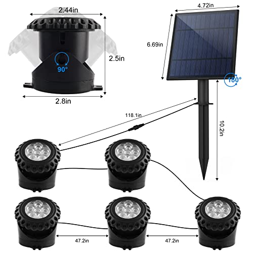 NATPOW Solar Pond Lights, Underwater Light RGB Colour Changing, IP68 Waterproof Aquarium Lights - Image 3