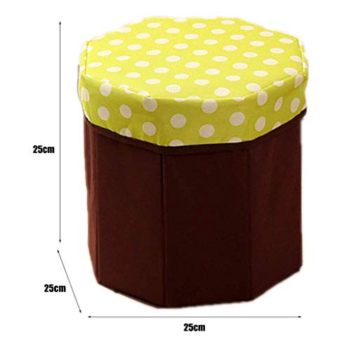 Tabouret de rangement orange : pouf coffre repose-pieds pliant - 4