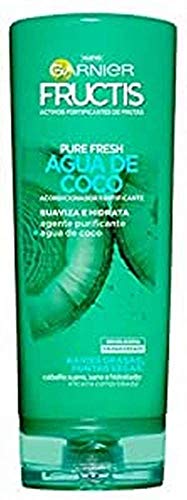 GARNIER Fructis Pure Fresh Agua de Coco Acondicionador Pelo Normal, con raíces grasas y puntas secas - 250 ml
