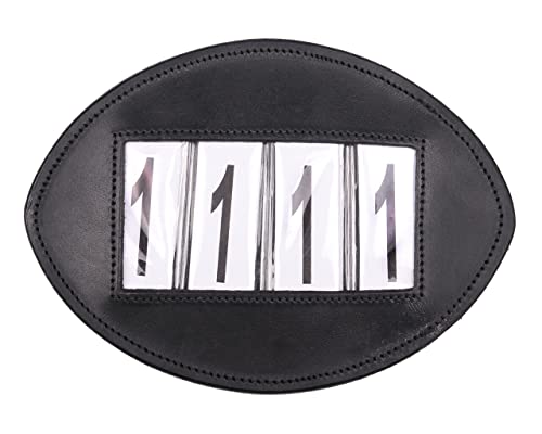Supports de numéro de départ en cuir noir QHP ARBO-INOX par 2